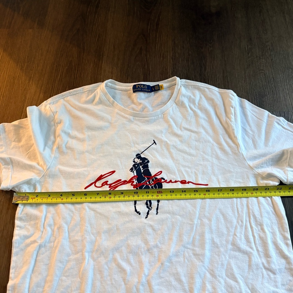 Polo Ralph Lauren Big Pony White T-Shirt Men's Large EUC Classic Preppy Sporty - Picture 5 of 6